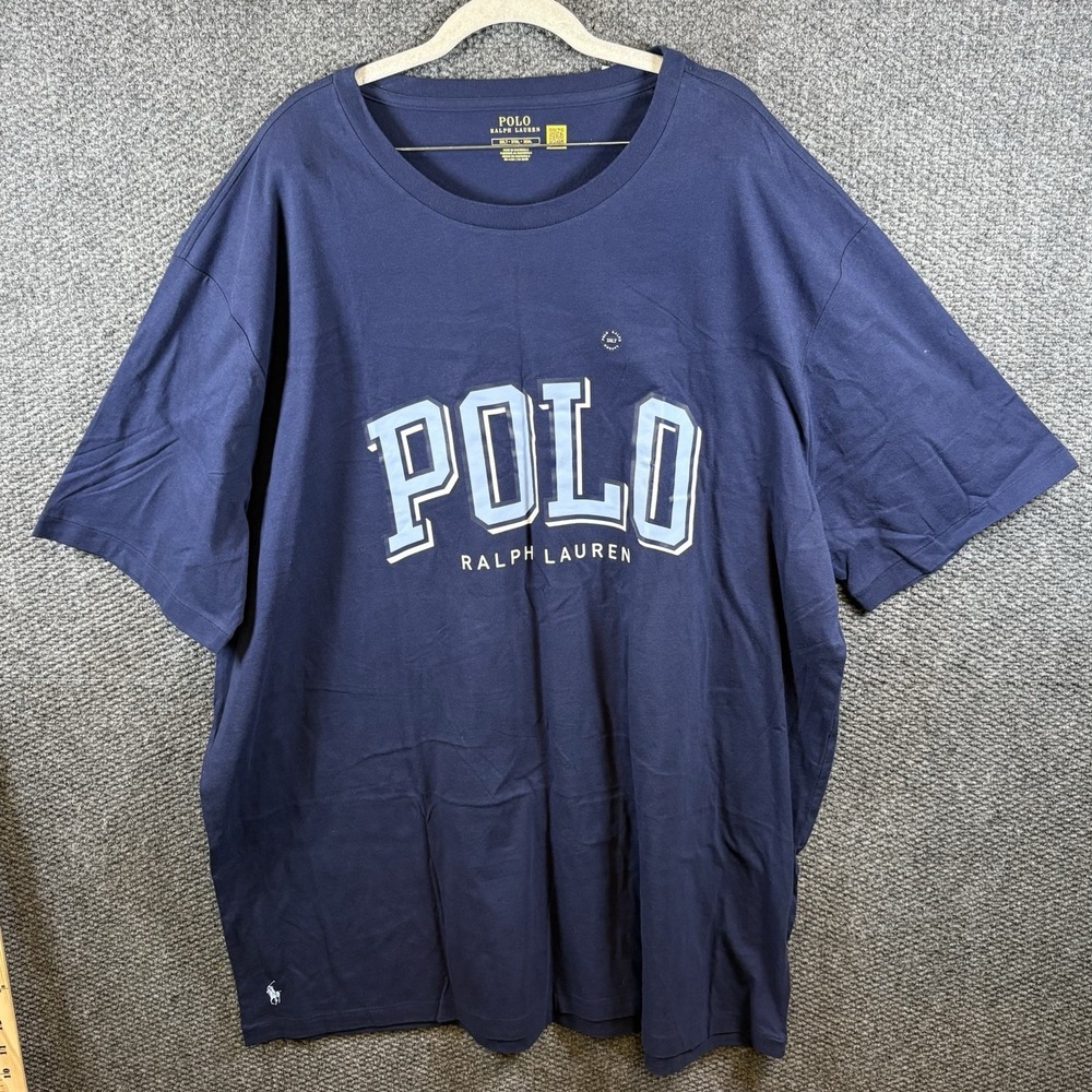 Polo Ralph Lauren Mens Navy Blue Graphic Logo T-Shirt 3XLT NWT$69.50